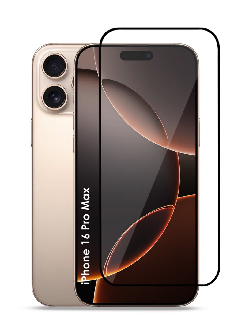 Apple iPhone 16 Pro Max Screen Protector - Premium Full Screen Tempered Glass For Apple iPhone 16 Pro Max, High Transparency, Delicate Touch, Anti-Explosion, Smooth Arc Edges, Easy Installation - Image 1